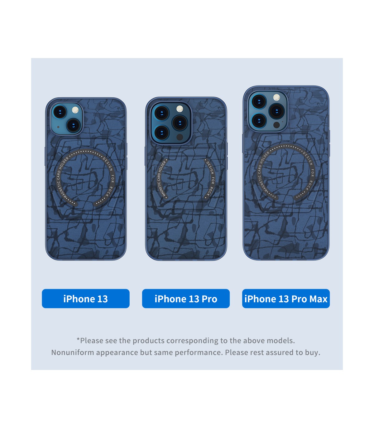 كڤر حماية Moca من RockSpace لهاتف iPhone 13 مع حامل متوافق مع MagSafe| أزرق كڤر حماية Moca من RockSpace لهاتف iPhone 13 مع حامل متوافق مع MagSafe| أزرق
